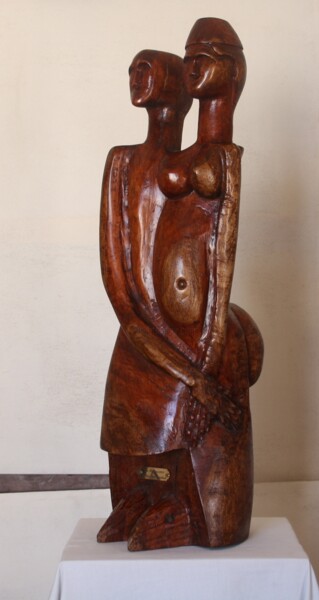 Scultura intitolato "la-passion.jpg" da Abdellouahab Selka, Opera d'arte originale, Legno