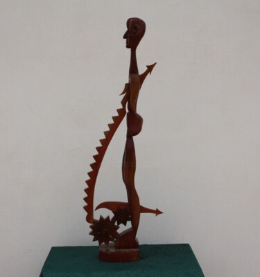 Sculpture titled "mordicus.jpg2008" by Abdellouahab Selka, Original Artwork, Wood