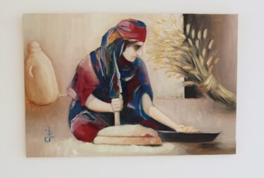 Painting titled "Ariadna" by Abdelmouhaimen Taoujouti (Art et peinture Tunisia), Original Artwork, Oil Mounted on Wood Stret…