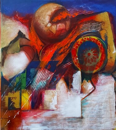 Painting titled "Effondrement" by Abdelouahed Ghanemi, Original Artwork, Acrylic
