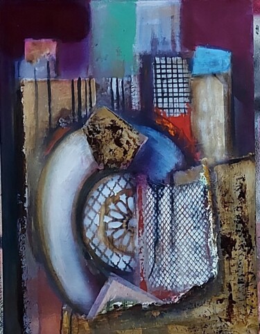 Malerei mit dem Titel "Abstract" von Abdelouahed Ghanemi, Original-Kunstwerk, Acryl