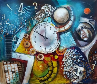 Painting titled "letemps qui passe" by Abdelouahed Ghanemi, Original Artwork, Acrylic