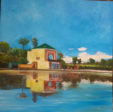 Painting titled "Mènera  de Marrakech" by Abdelouahed Ghanemi, Original Artwork, Oil