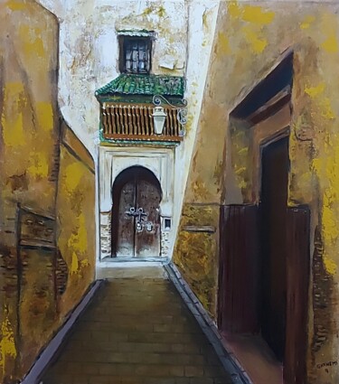 Schilderij getiteld "old city FEZ" door Abdelouahed Ghanemi, Origineel Kunstwerk, Acryl