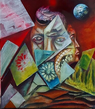 Schilderij getiteld "vacuité(2)" door Abdelouahed Ghanemi, Origineel Kunstwerk, Acryl