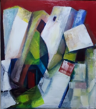 Painting titled "Abstraction6" by Abdelouahed Ghanemi, Original Artwork, Acrylic