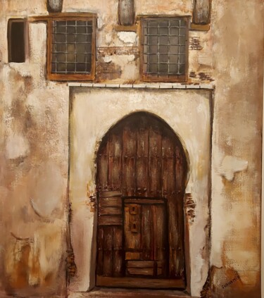 Peinture intitulée "vielle porte" par Abdelouahed Ghanemi, Œuvre d'art originale, Acrylique