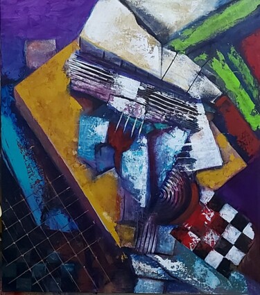 Painting titled "Abstraction7" by Abdelouahed Ghanemi, Original Artwork, Acrylic