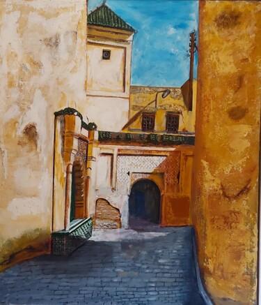 Painting titled "Old city/FEZ" by Abdelouahed Ghanemi, Original Artwork, Acrylic