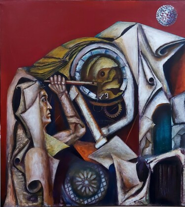 Painting titled "Confinement" by Abdelouahed Ghanemi, Original Artwork, Acrylic