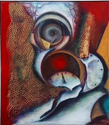 Painting titled "un temps farouche" by Abdelouahed Ghanemi, Original Artwork, Acrylic