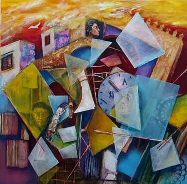 Painting titled "Fragmentation" by Abdelouahed Ghanemi, Original Artwork, Acrylic
