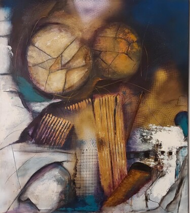 Painting titled "Espace en ruine" by Abdelouahed Ghanemi, Original Artwork, Acrylic