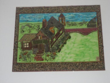Peinture intitulée "maison normande" par Papillon, Œuvre d'art originale