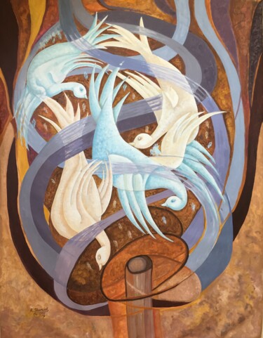 Painting titled "The Storm" by Abdelrahman Shamieh, Original Artwork, Acrylic
