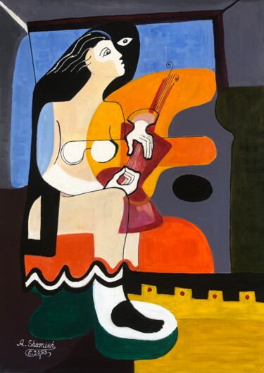 Pittura intitolato "Couple Relatioships…" da Abdelrahman Shamieh, Opera d'arte originale, Acrilico Montato su Pannello di le…