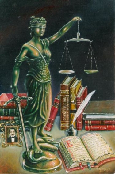 Pintura intitulada "ESTATUA DE LA JUSTI…" por Abdenago, Obras de arte originais