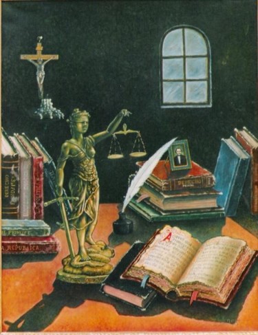 Pintura intitulada "LA JUSTICIA" por Abdenago, Obras de arte originais