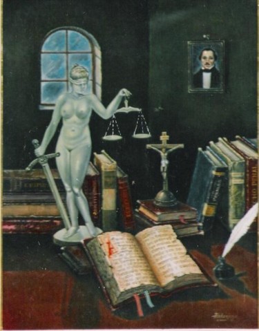 Painting titled "JUSTICIA EN MARMOL" by Abdenago, Original Artwork