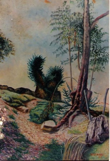 Painting titled "CAMINO  TIPICO HACI…" by Abdenago, Original Artwork