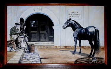 Malerei mit dem Titel "EL TALABARTERO" von Abdenago, Original-Kunstwerk