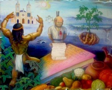 Painting titled "CUADRO  SIMBÓLICO…" by Abdenago, Original Artwork