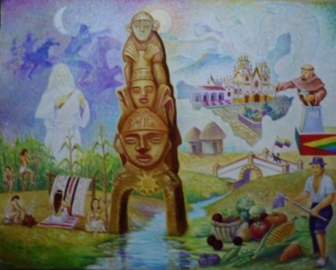 Peinture intitulée "CUADRO SIMBÓLICO DE…" par Abdenago, Œuvre d'art originale