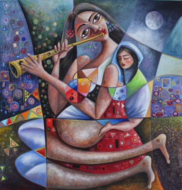 Pintura titulada "Serenity" por Abderrahim Akarne, Obra de arte original, Acrílico Montado en Bastidor de camilla de madera