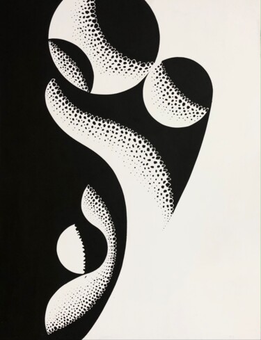 Peinture intitulée "noir et blanc" par Abderrahim Annag El Khair, Œuvre d'art originale, Acrylique