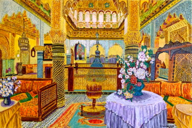 Картина под названием "Maroc Architecture…" - Abderrahim El Asraoui, Подлинное произведение искусства, Масло Установлен на Д…