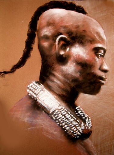 Peinture intitulée "Himba" par Abderrahmane Latrache, Œuvre d'art originale