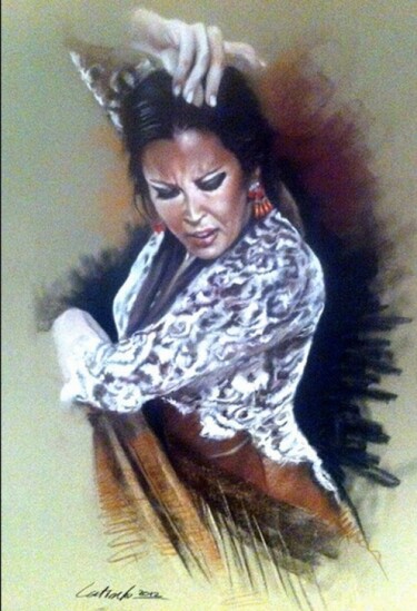 Peinture intitulée "Flamenco" par Abderrahmane Latrache, Œuvre d'art originale, Huile