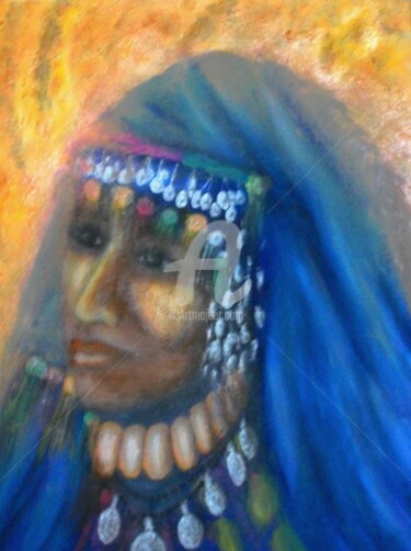 Peinture intitulée "Femme berbère" par Rachida Abdrebbi, Œuvre d'art originale