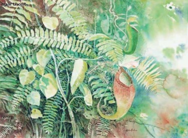 Painting titled "Malaysian Flora" by Abdul Ghani Ahmad, Original Artwork