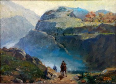 Картина под названием "In the mountains" - Abdurakhman Osmanov, Подлинное произведение искусства, Масло