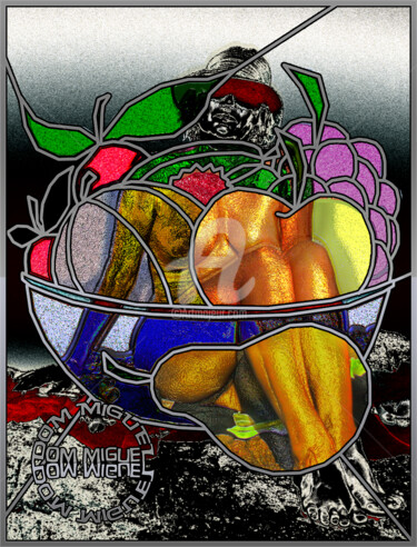 Arts numériques intitulée "La coupe de fruits" par Abelard, Œuvre d'art originale, Peinture numérique