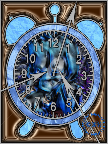 Arts numériques intitulée "Le réveil bleu" par Abelard, Œuvre d'art originale, Peinture numérique