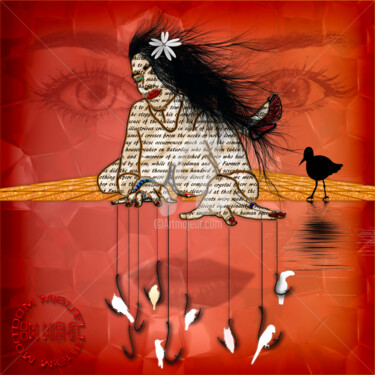 Arts numériques intitulée "Birdwoman" par Abelard, Œuvre d'art originale, Peinture numérique