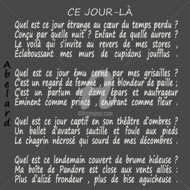 Gravures & estampes intitulée "CE JOUR-LA" par Abelard, Œuvre d'art originale, Autre