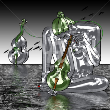 Arts numériques intitulée "Connivence marine" par Abelard, Œuvre d'art originale, Peinture numérique