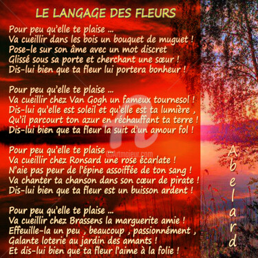 「LE LANGAGE DES FLEU…」というタイトルのデジタルアーツ Abelardによって, オリジナルのアートワーク, 詩