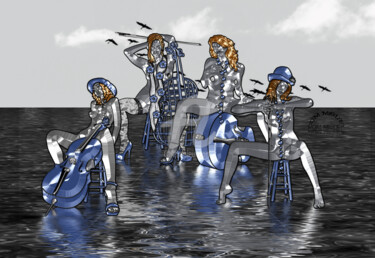 Arts numériques intitulée "Les saisons bleues" par Abelard, Œuvre d'art originale, Peinture numérique