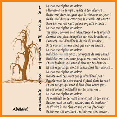 Arts numériques intitulée "LA RUE ME REPETE SE…" par Abelard, Œuvre d'art originale, Poème