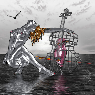 LE MARTIN-PÊCHEUR Digitale Künste mit dem Titel "LE MARTIN-PÊCHEUR" von Abelard, Original-Kunstwerk, Digitale Malerei