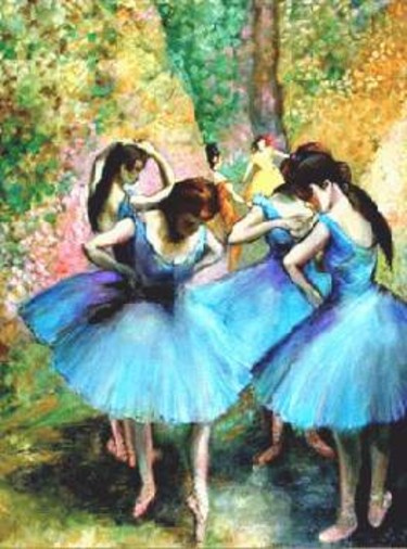 Pintura titulada "Bailarinas Azules" por Filgueiras, Obra de arte original