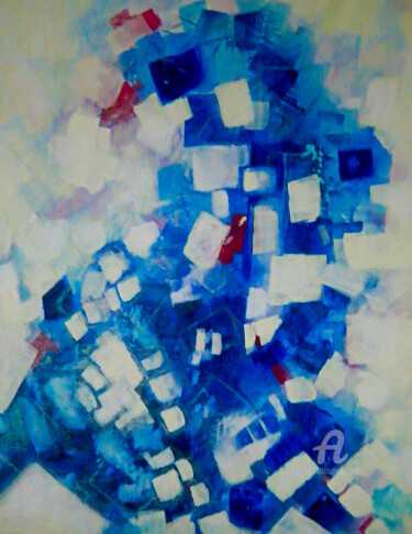 Painting titled "Reconstruction 01" by Fatiha Abellache, Original Artwork, Acrylic