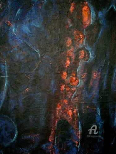 Peinture intitulée "Cellule" par Fatiha Abellache, Œuvre d'art originale, Huile