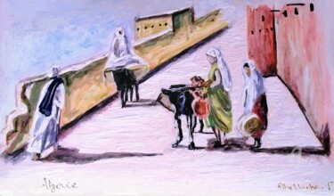 Painting titled "L'Enchaînement" by Fatiha Abellache, Original Artwork, Acrylic