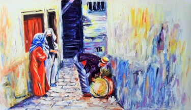 Картина под названием "Casbah d'Alger" - Fatiha Abellache, Подлинное произведение искусства, Акрил