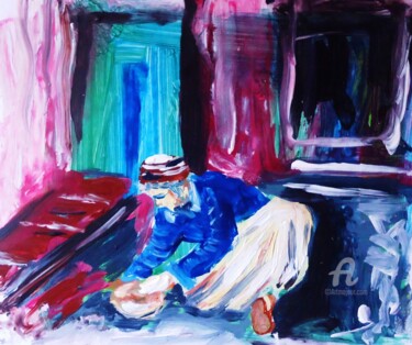 Painting titled "Le Boulanger" by Fatiha Abellache, Original Artwork, Acrylic